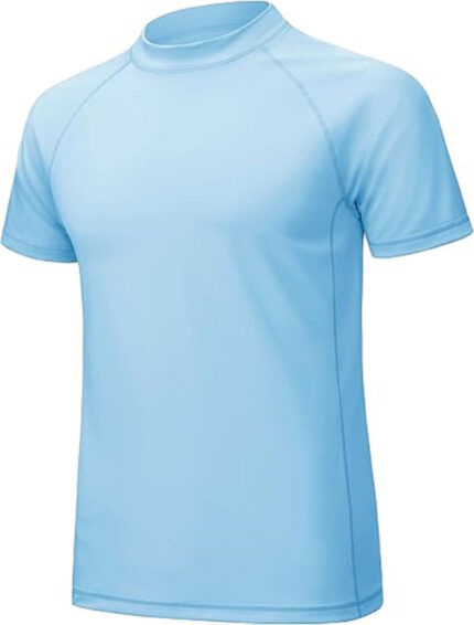 Men’s Rush Guard short sleeve compression fitness T-shirt in breathable, moisture-wicking fabric designed to enhance performance and reduce muscle fatigue