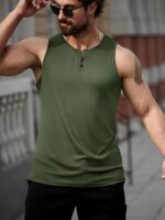Men's Ribbed Tank Top Sleeveless Muscle Shirt
