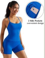 Women’s One-Piece Yoga Romper with Built-In Bra