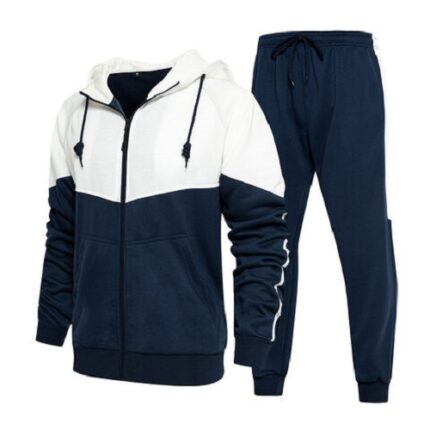 Lightweight moisture-wicking men’s tracksuit featuring slim athletic fit