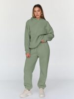 Relaxed fit fleece hoodie and jogger pants for all-day comfort and warmth