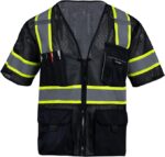 Class 3 High Visibility Safety Vest with Reflective Strips, Zipper & Pockets – For Men and Women