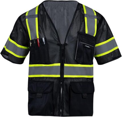 Class 3 High Visibility Safety Vest with Reflective Strips, Zipper & Pockets – For Men and Women