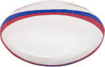 Official Size 5 rugby ball with textured grip designed for training and competitive matches on grass and turf